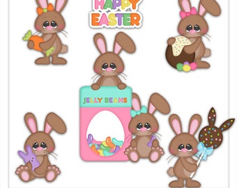 Clipart - Chocolate Bunny -Easter clipart - Kristi W Designs