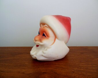 Large Santa Claus Christmas Candle Jolly Santa Head Unused Vintage Wax Candle