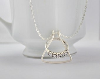 Triangle Ring Holder Necklace, Triangle Pendant Necklace, Wedding or Engagement Ring Holder Necklace, Sterling Silver Ring Showcase Necklace