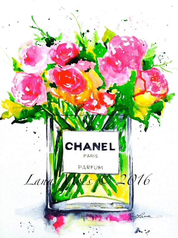 Chanel Art Floral Still Life Fashion Art Print Bouquet of