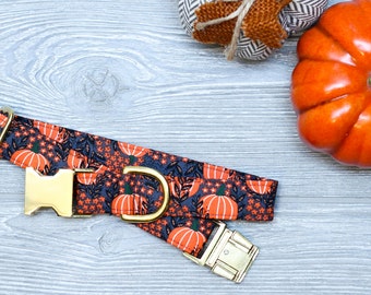 Halloween Dog Collar, Pumpkin Dog Collar, Autumn Dog Collar, Fall Dog Collar, Pet Collar, Pumpkin Patch Dog Collar, Large Dog Collar