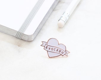 Avocado Enamel Pin - Love Avocado Rose Gold Enamel Pin - Enamel Lapel Pin - gift for her