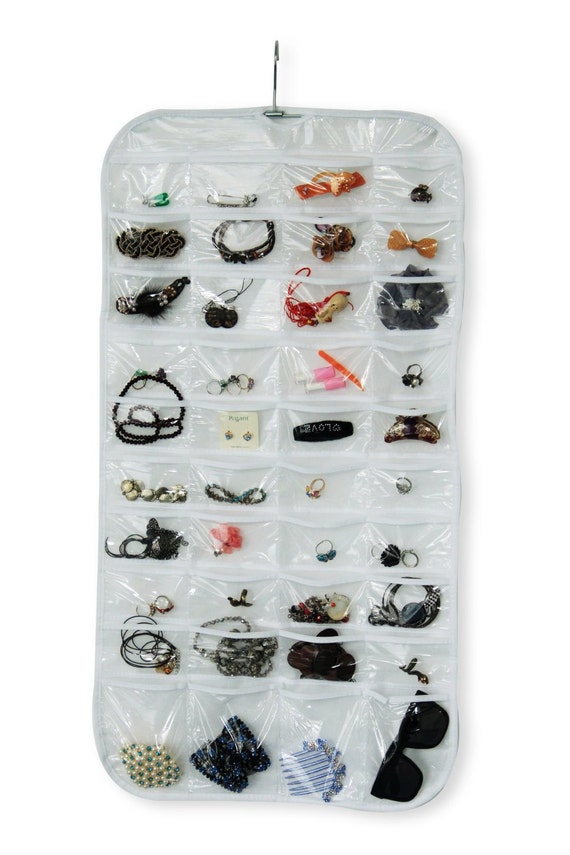 Hanging Jewelry Organizer 80 Pockets 2 Sides