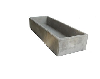 Concrete Planter Large Rectangular Centerpiece Grey Cement Planter 24" x 8" x 4"