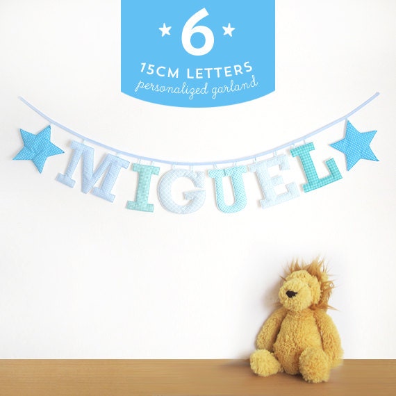 Customized Handmade Fabric Garlands - 6 Large Letter Name Il_570xn
