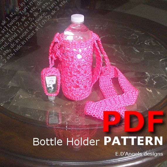 crochet holder water pattern bottle Crochet Bottle Pattern, carrier, Water bottle Drink Water Holder