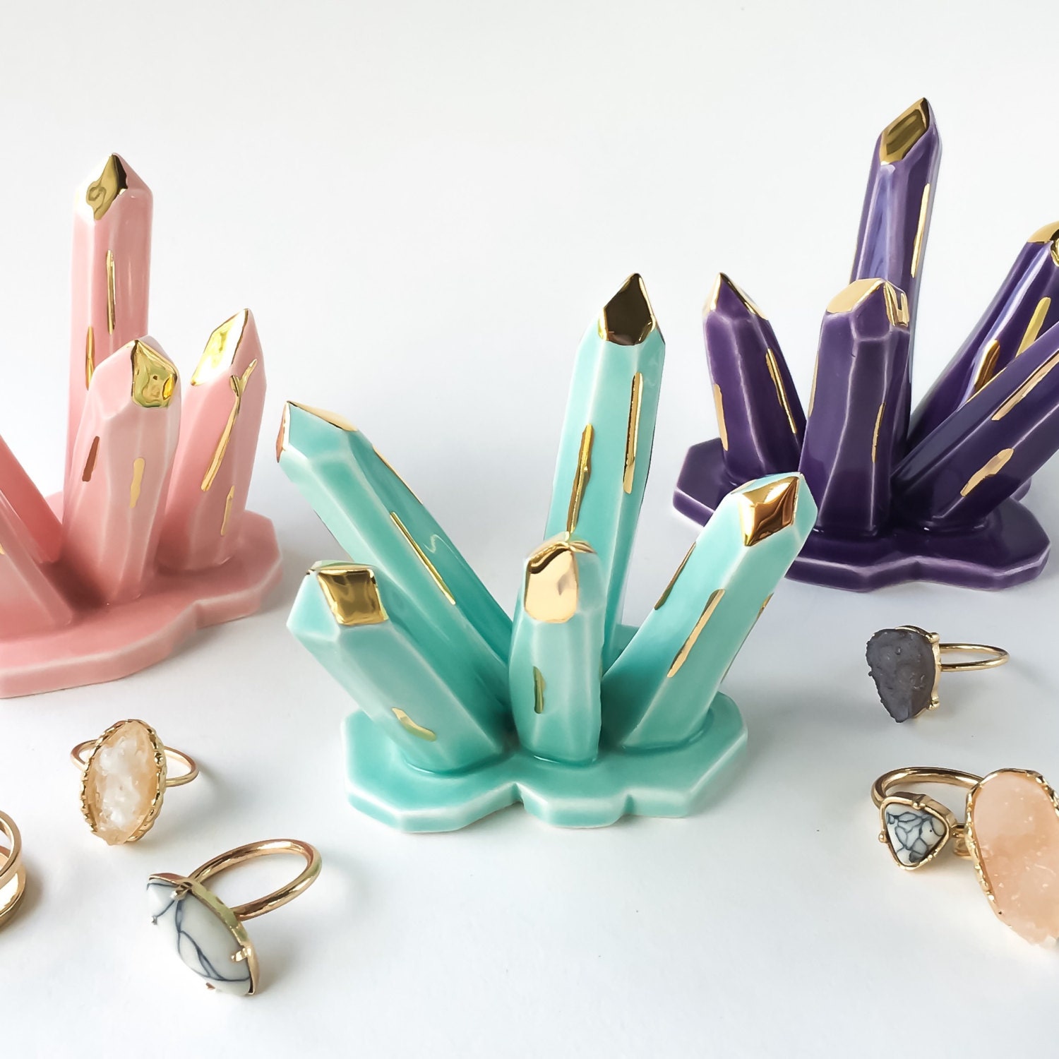 Crystal Ring Holder Modern Mud Ring Holder Ceramic