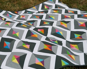 Prism quilt pattern by Fresh Lemons - modern quilt pattern, scrap quilt, modern traditionalist, advanced beginner, diamond, paper piecing