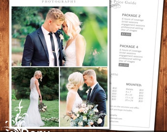 photography pricing template - Wedding Pricing Guide Template - Pricing guide Photoshop template Instant Download - BUY 1 GET 1 FREE: pg-002