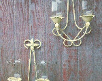 Gold leaf sconces Etsy