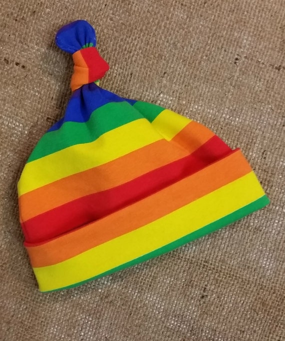 Rainbow Baby Knotted Heanie Hat