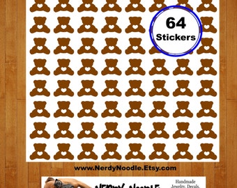Teddy Bear Planner Stickers, 64, Teddy Bear Stickers, Teddy Bear Sticker Set, Teddy Bear Envelope Seals, Teddy Bear Scrapbook Stickers