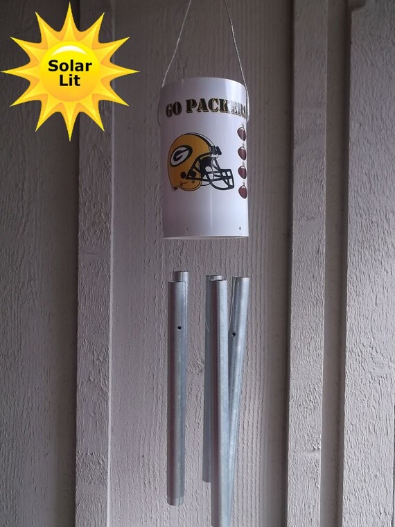 Green Bay Packers Sports Memorabilia PVC Wind Chime with Solar