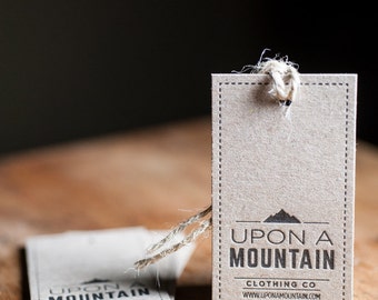 Rustic Clothing Tags, Letterpress Printed Tags, Set of 100, Kraft paper, Business card, Gift Tag, Logo,