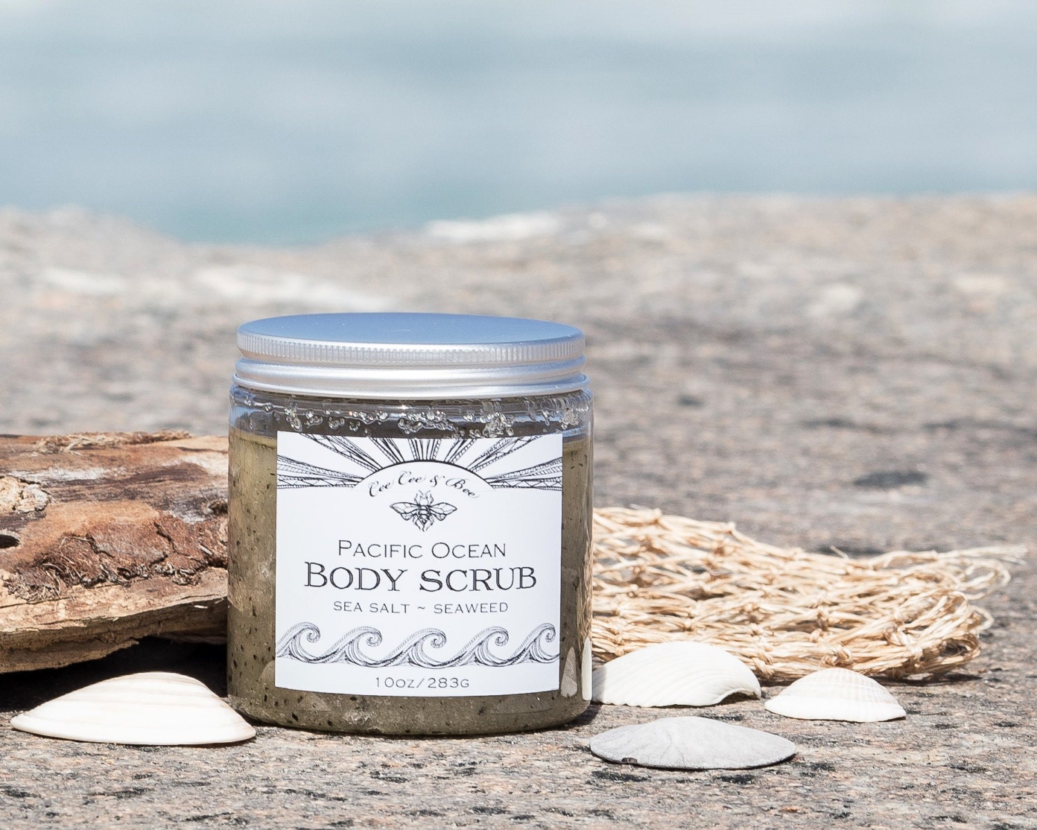 Pacific Ocean Body Scrub 10oz Sea Salt Seaweed Organic