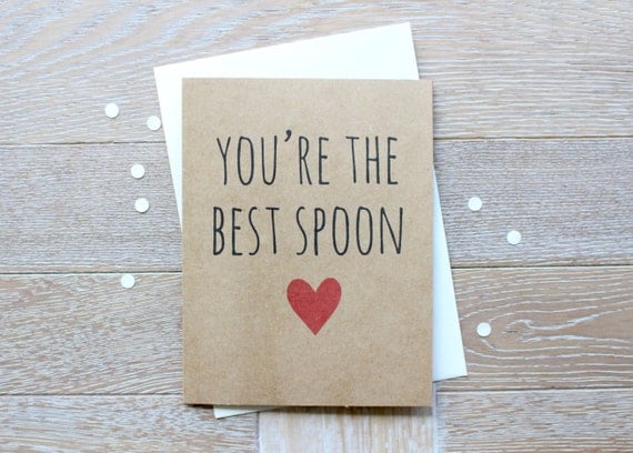 You're The Best Spoon Card. Cute Love You Card. Boyfriend/