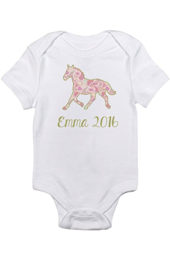 Personalized Horse Onesie for Baby Girls by EquestrianCreations