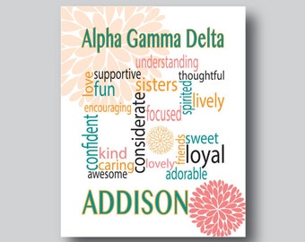 College Graduation Gift Sorority, Graduation Sorority, Big Little Sorority, Sorority Gifts, AKA Sorority, Sorority Print, Personalize