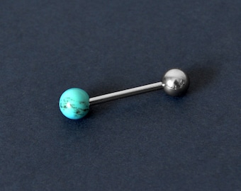 Nipple Bar Turquoise Nipple Ring 14g cartilage piercing nipple piercing Turquoise piercing conch earring Turquoise Barbell