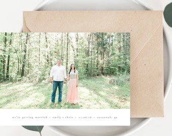 Printable Save the Date | Photo Save the Date Card | Modern Save the Date | Engagement Announcement Card | Wedding Invitation Card | SD-002