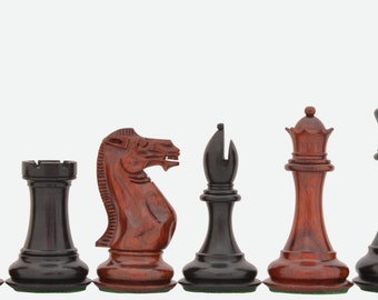 Triple Weighted Staunton chess set Rare Bud Rose/Ebony Wood 4 queens Handcarved in India.SKU: S1224