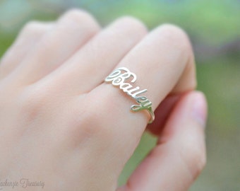 SALE Name ring- Personalized name ring – sterling silver 925 – special unique gift Valentine gift