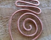 COPPER TEARDROP Spiral Leaflet NECKLACE Black Silk Adornment Cord Elegant 16 Gauge Copper Wire Leaf Designer Pendant Charm ARTistic Jewelry