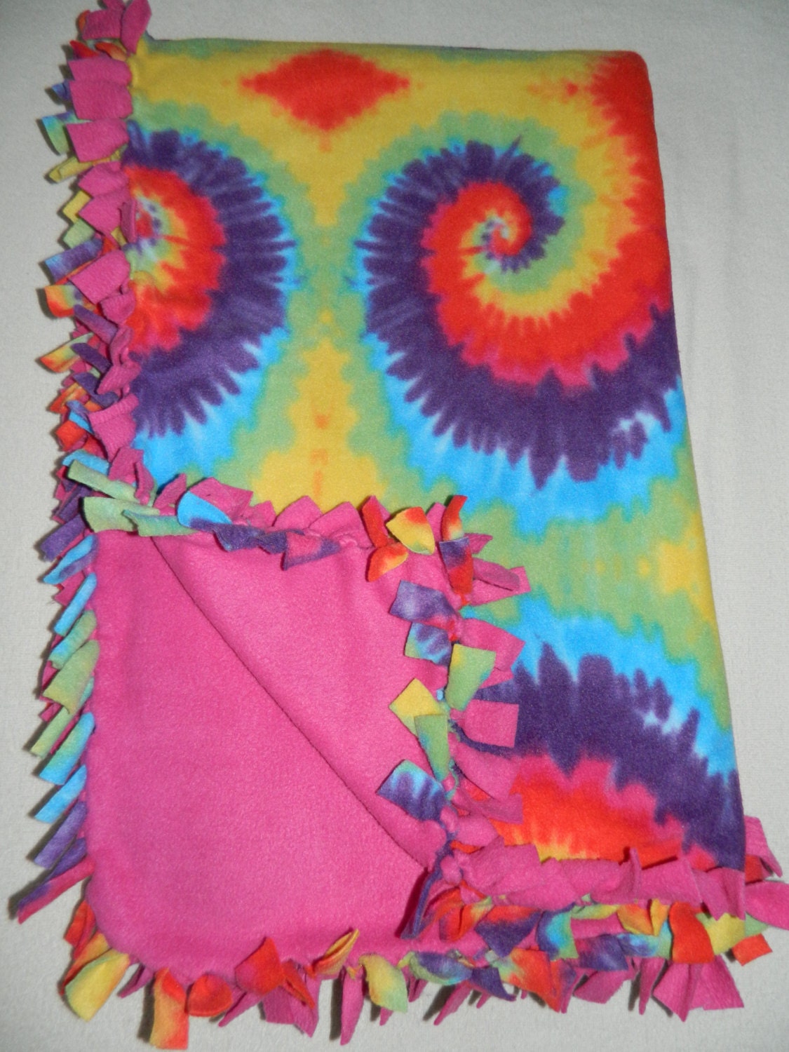 Classic TieDye AntiPill Blizzard Fleece NoSew Blanket