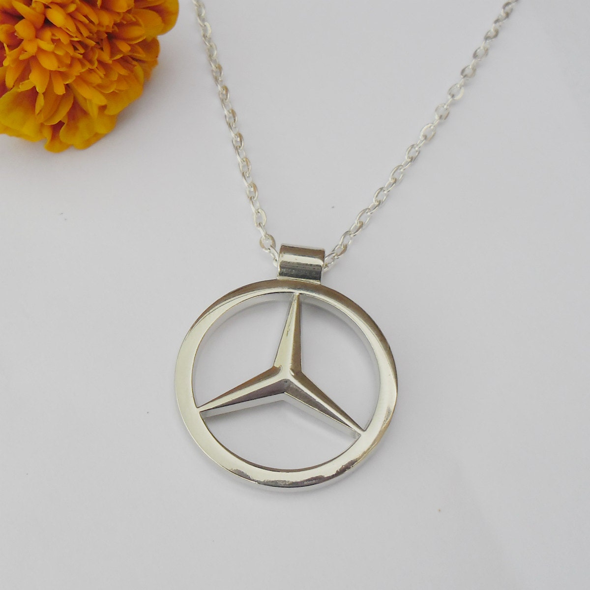 Mercedes Benz Merc Silver Necklace Pendant or Mirror Dangler
