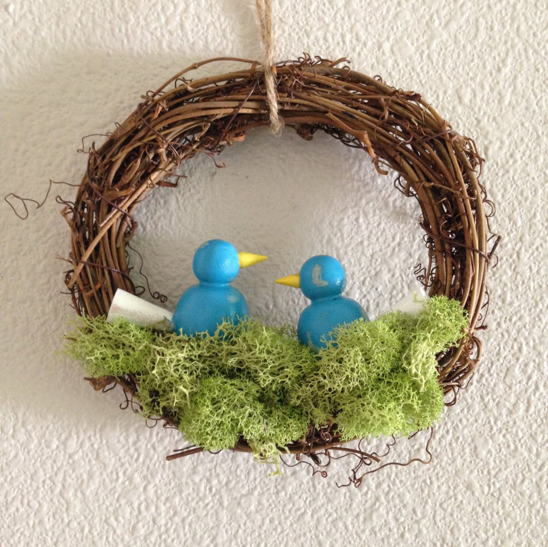 Bird Weath Hanging Wreath Door Wreath Bird by SweetFlowersVintage