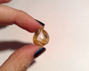 15.75ct golden rutilated Quartz smooth drop bead