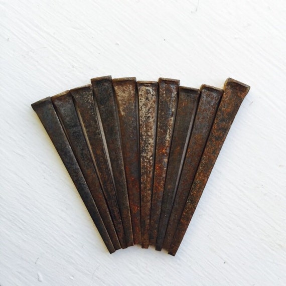 10 Antique Square Cut Spike Nails