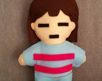 Felt handmade plush Frisk (unofficial) from Undertale,felt plushie,Frisk plush,Undertale plush,frisk stuffed toy,gift idea