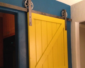 vintage classic sliding barn door hardware raw steel on sale for this month !!! 100% steel,Industrial made in USA, .Single Door