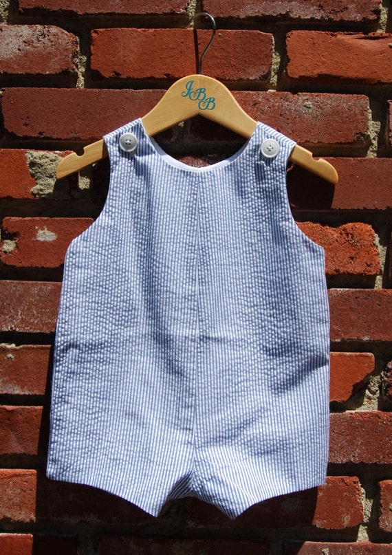 Jon Jon Lined Shortall Seersucker Embroidery Blank Infant and