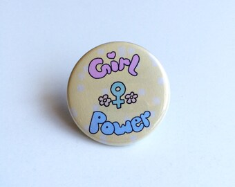Girl Power Pin, Girl Power Pinback Button, Venus Symbol Pin, Feminist Pin, Feminism Pin