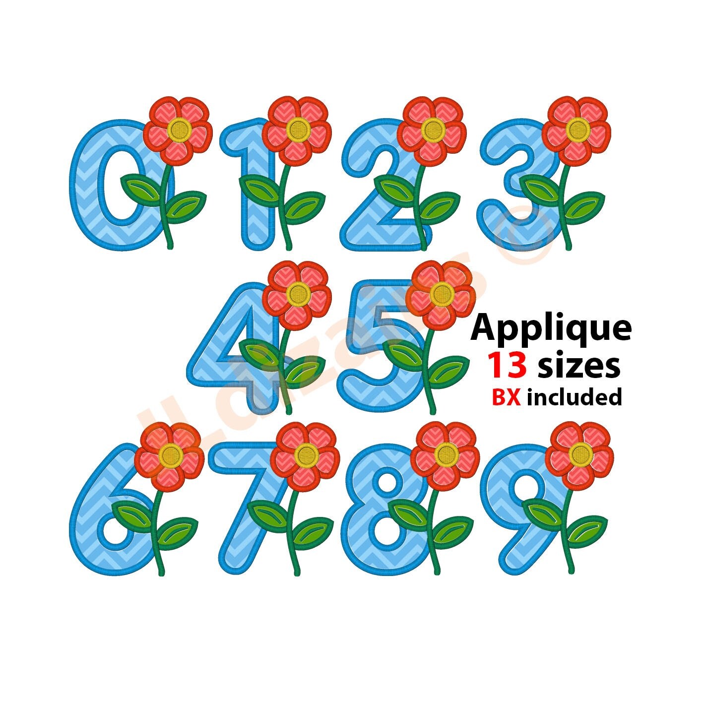 Applique numbers machine embroidery designs instant Applique numbers machine embroidery designs instant