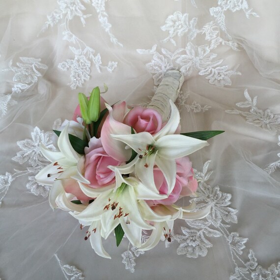True Touch Bridal Bouquet Lily and Rose by MerryMeBouquets