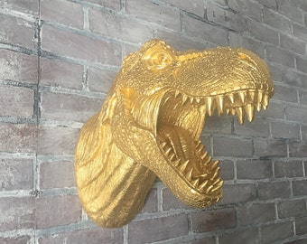 gold t rex head