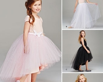 Girls Tulle Skirts. Size 3-6 and 7-14. Simplicity 1122. Pattern is new and uncut.