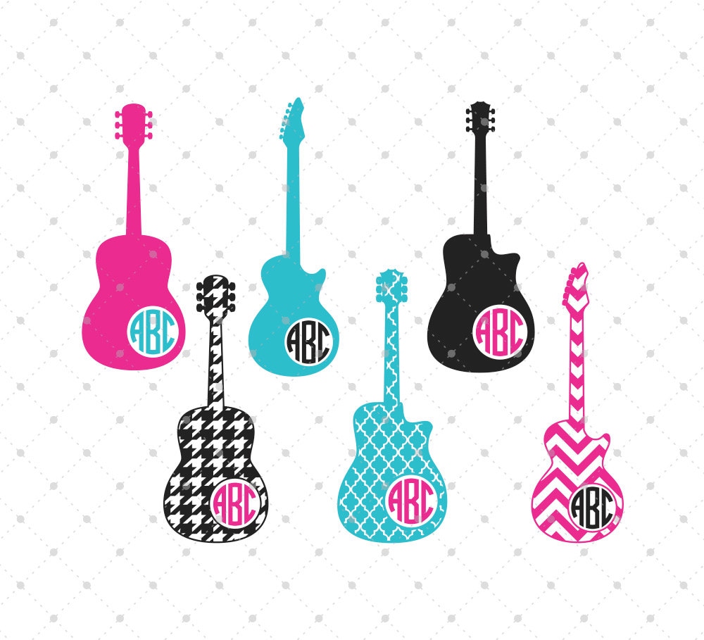 Download Guitar SVG cut files Monogram Frames svg cut files cut files