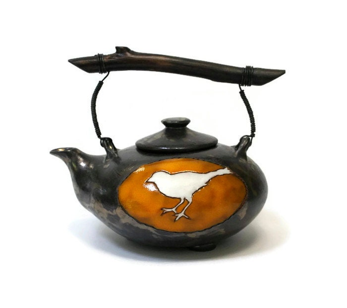 Teapot Bird Pottery Teapot Unique Gifts Teapot Gift