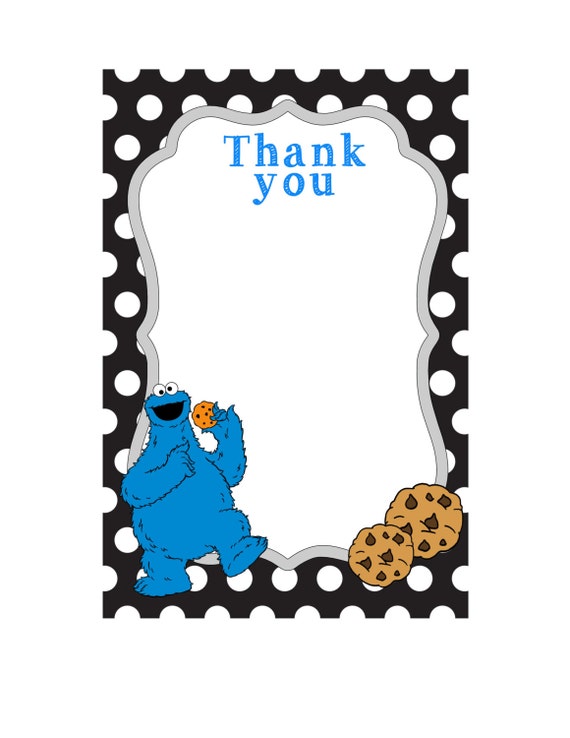 Cookie Monster Sesame Street Thank You by UpstairsOriginals