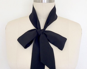 Smith Lab Black Silk Skinny Scarf. Wear it as a neck tie