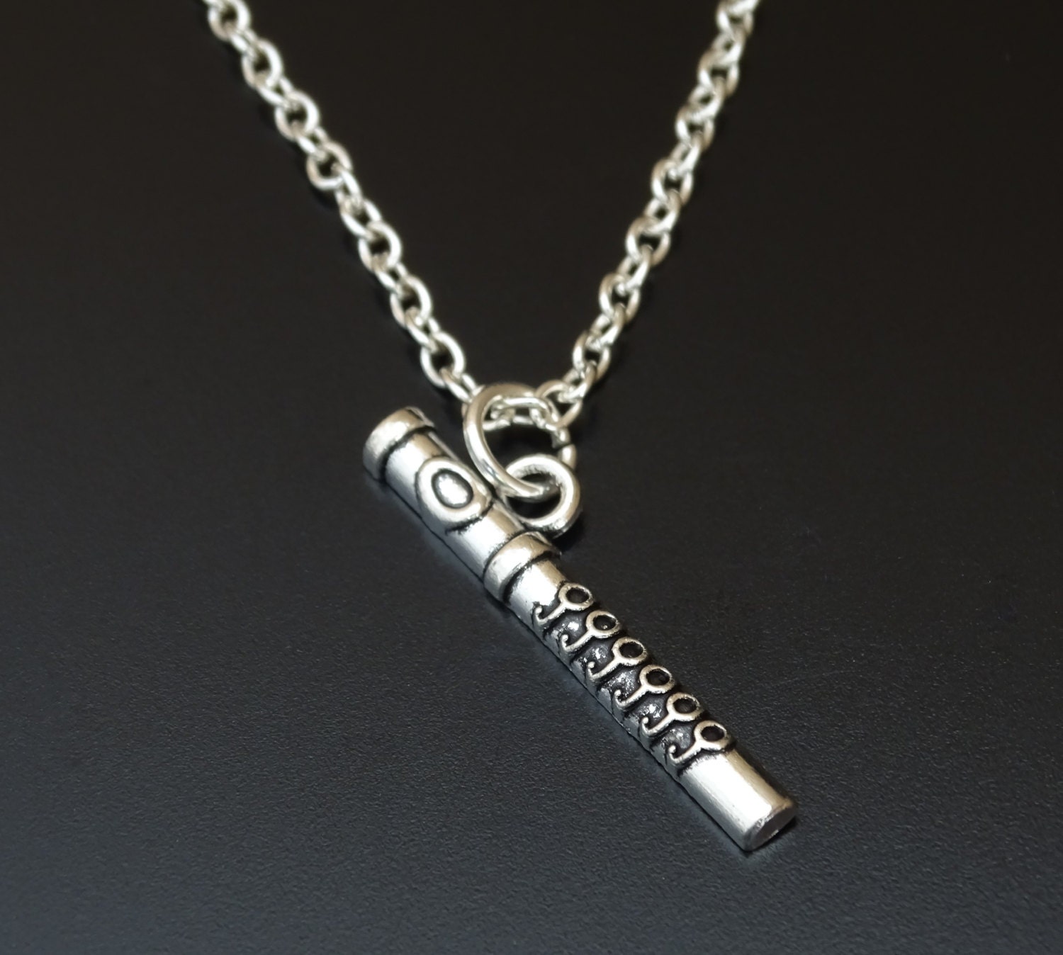 Flute Necklace Flute Jewelry Flute Charm Flute Pendant