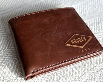 Boyfriend Gift - Personalized Mens Wallet - Husband Gift, Anniversary Gift for Him