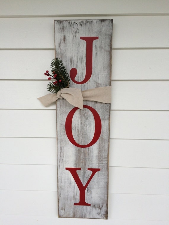 Rustic JOY wood sign. Hand painted and stained by Oldmillsigns