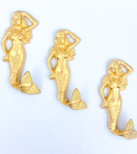 Set of 3 Mermaid Hook Mermaid Decor Beach Wall Hooks