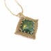 Hemp necklace,ceramic pendant,rhombus pendant,ceramic necklace,geometric necklace,vegan,gift for her,giada cortellini,green,spring,summer