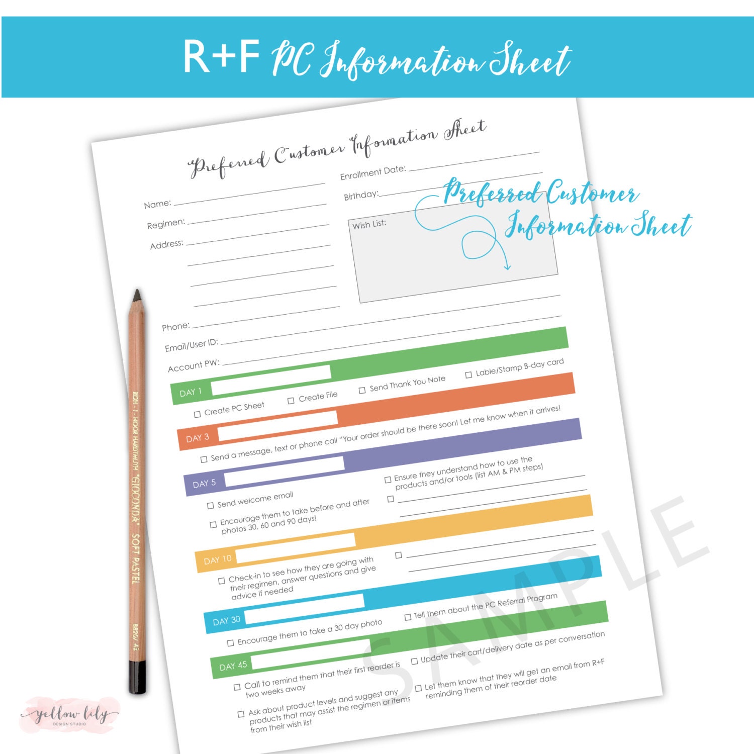 Rodan And Fields New Preferred Customer Info Sheet Rodan